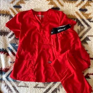 Medium Red Grey’s Anatomy scrub set